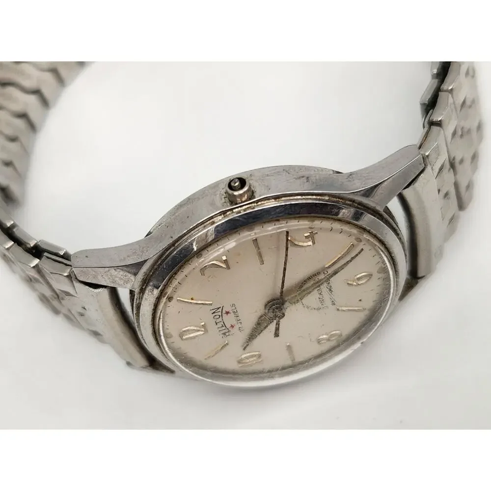 Vintage HILTON Men's Manual Wind Watch 17 Jewels 1950s